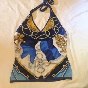 Michaa Summer Nautical Halter Top   Size Medium